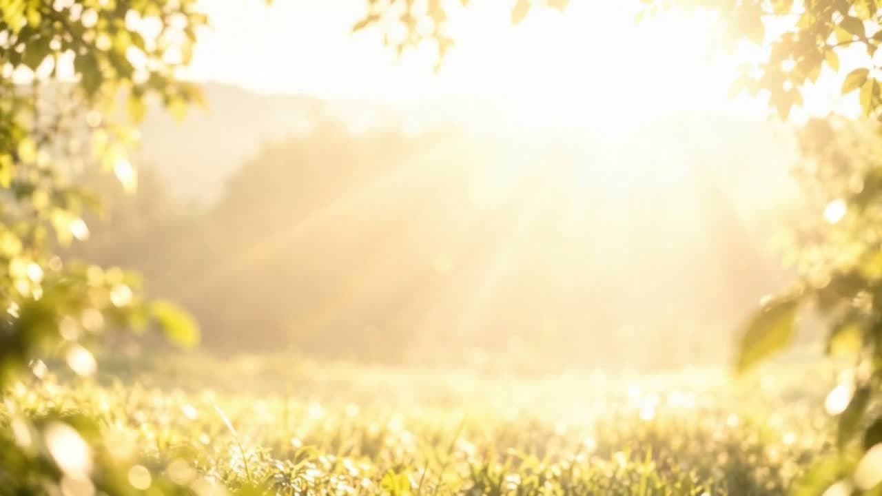 Coming out into a clearing full of warm light.